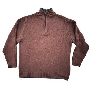 Columbia Sweater Men's XL Orange 1/4 Zip Pullover Outdoors XCO Cotton Sweatshirt